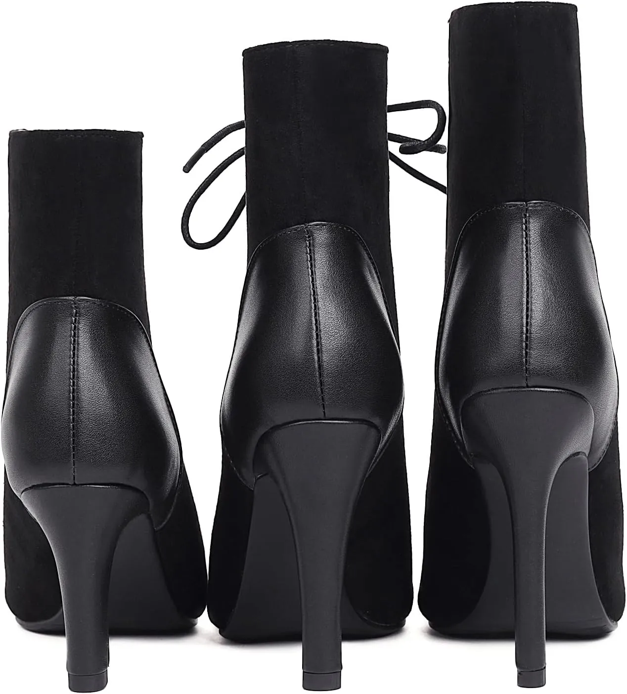 FENIKUSU Women's Ballroom Dance Shoes Peep Toe Lace-up Gladiator Stiletto Heeled Latin Salsa Boots Plus Size Model F41