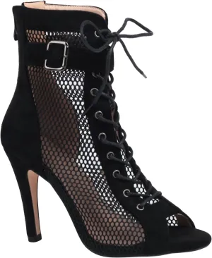 FENIKUSU Women's Peep Toe Dance Shoes for Ballroom High Heels Mesh Boots Stilettos Sandals Model F46