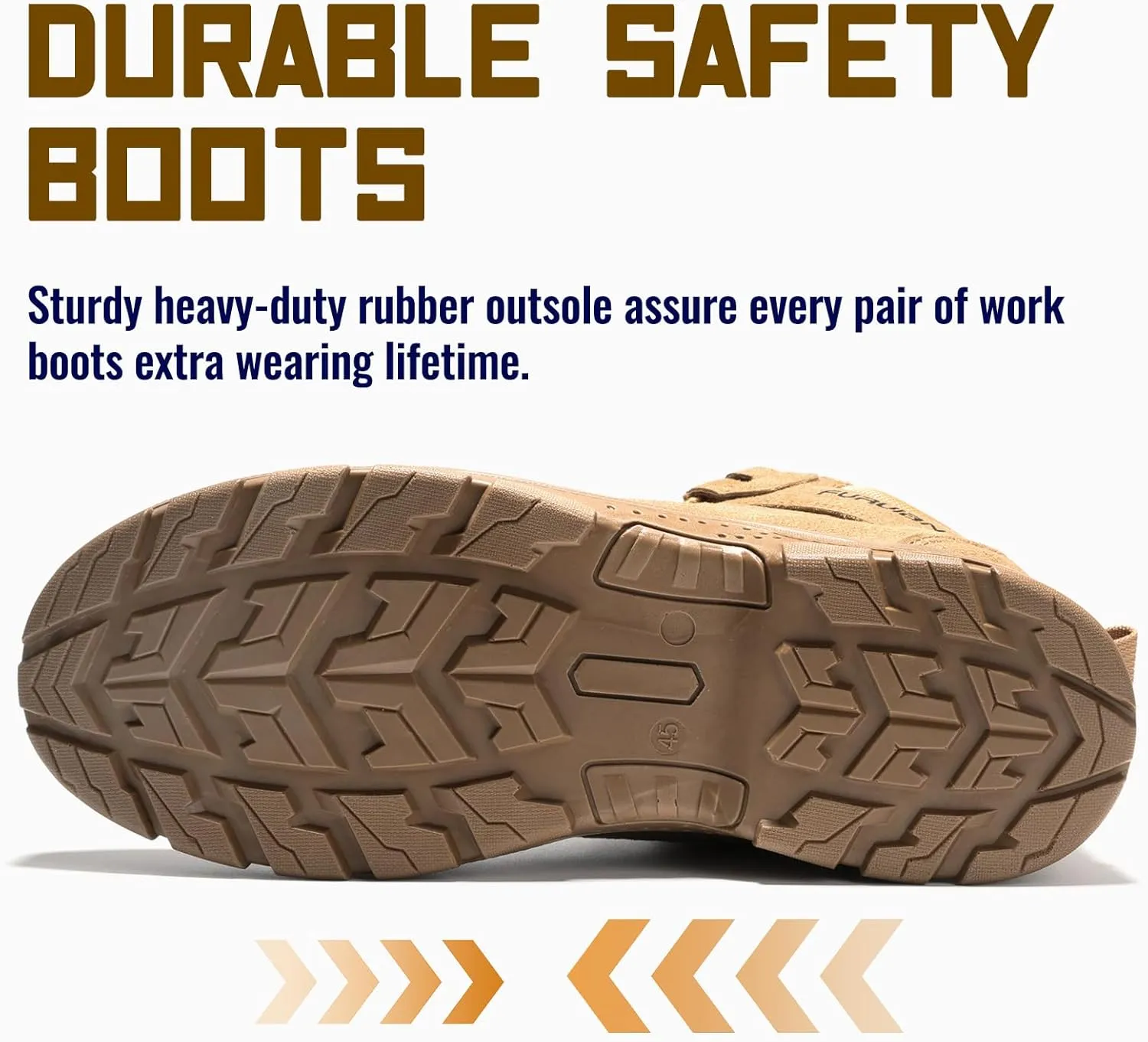 Furuian Winter Steel Toe Boots for Men - Insulated Safety Toe Work Shoes, Breathable Mid Top Tactical Boots for Industry Construction Safety