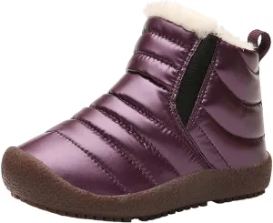 Girls Boys Ankle Snow Boots Faux  Lined Cozy Furry Outdoor Warm Comfortable Non Slip Shoes Winter Winter Boots