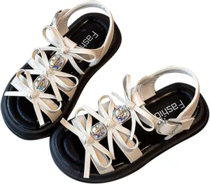 Girls Fashion Sandals With Bow Design Adjustable Straps For Toddler Kids Casual Outdoor Spring Girls Wedge Sandals