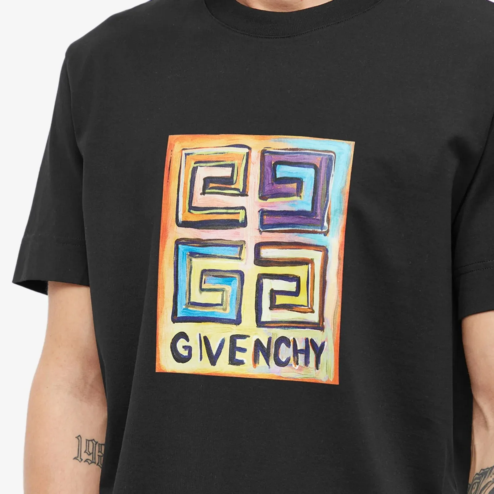 Givenchy 4G Sketch Print T-Shirt Black Slim Fit