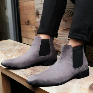 Grey Chelsea Suede Boots