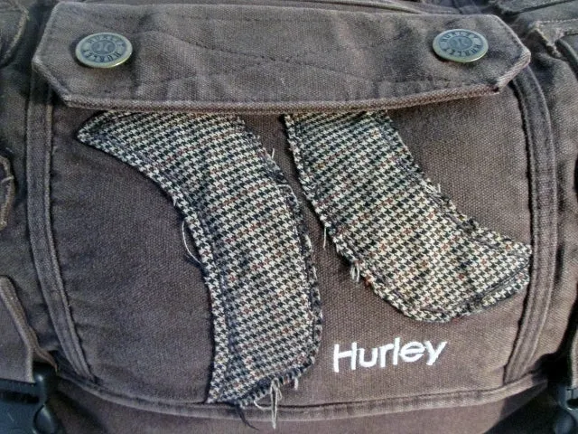 HURLEY Crossbody Bag Messenger Purse Laptop Carrier Case BROWN Vegan