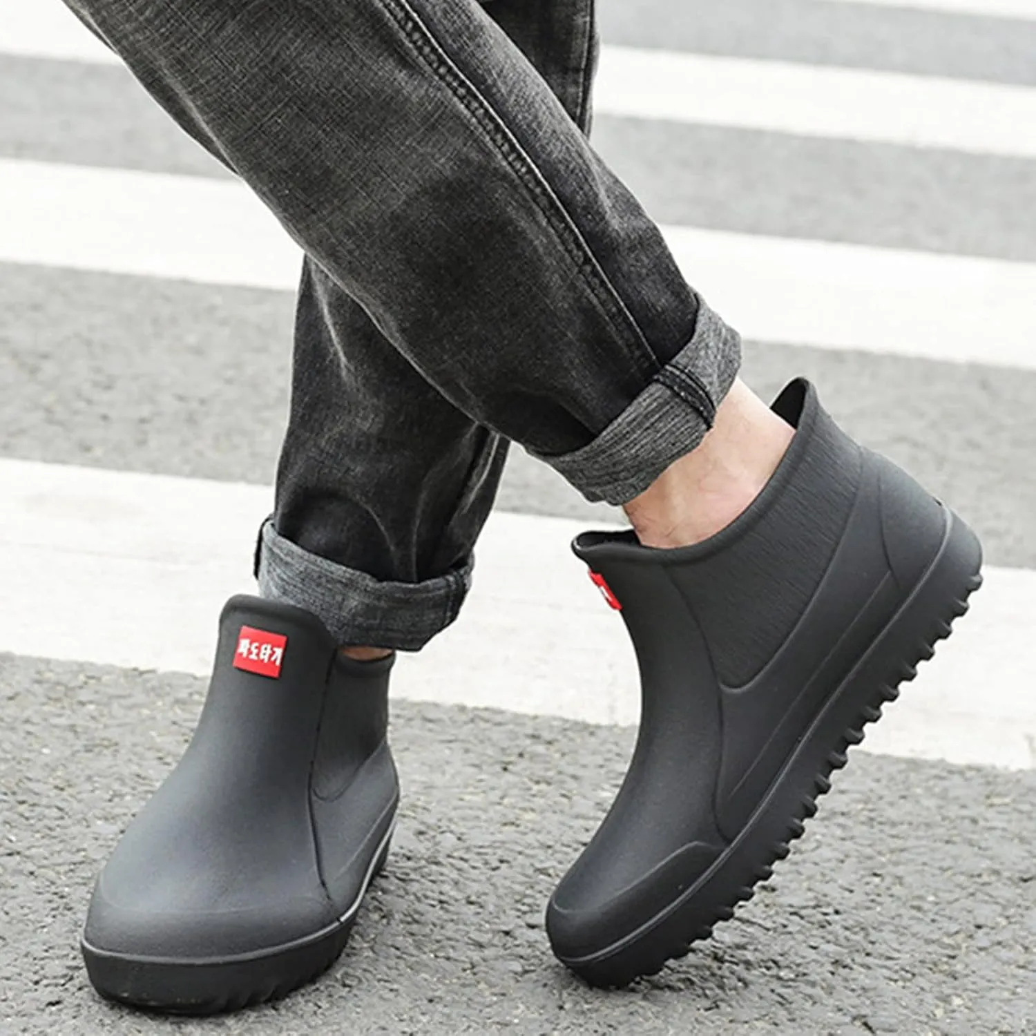 IWIHMIV Ankle Rain Boots for Women Rain Boots for Women Lightweight Waterproof Rubber Boots Women's Comfort Non-Slip Outdoor Rain Boots