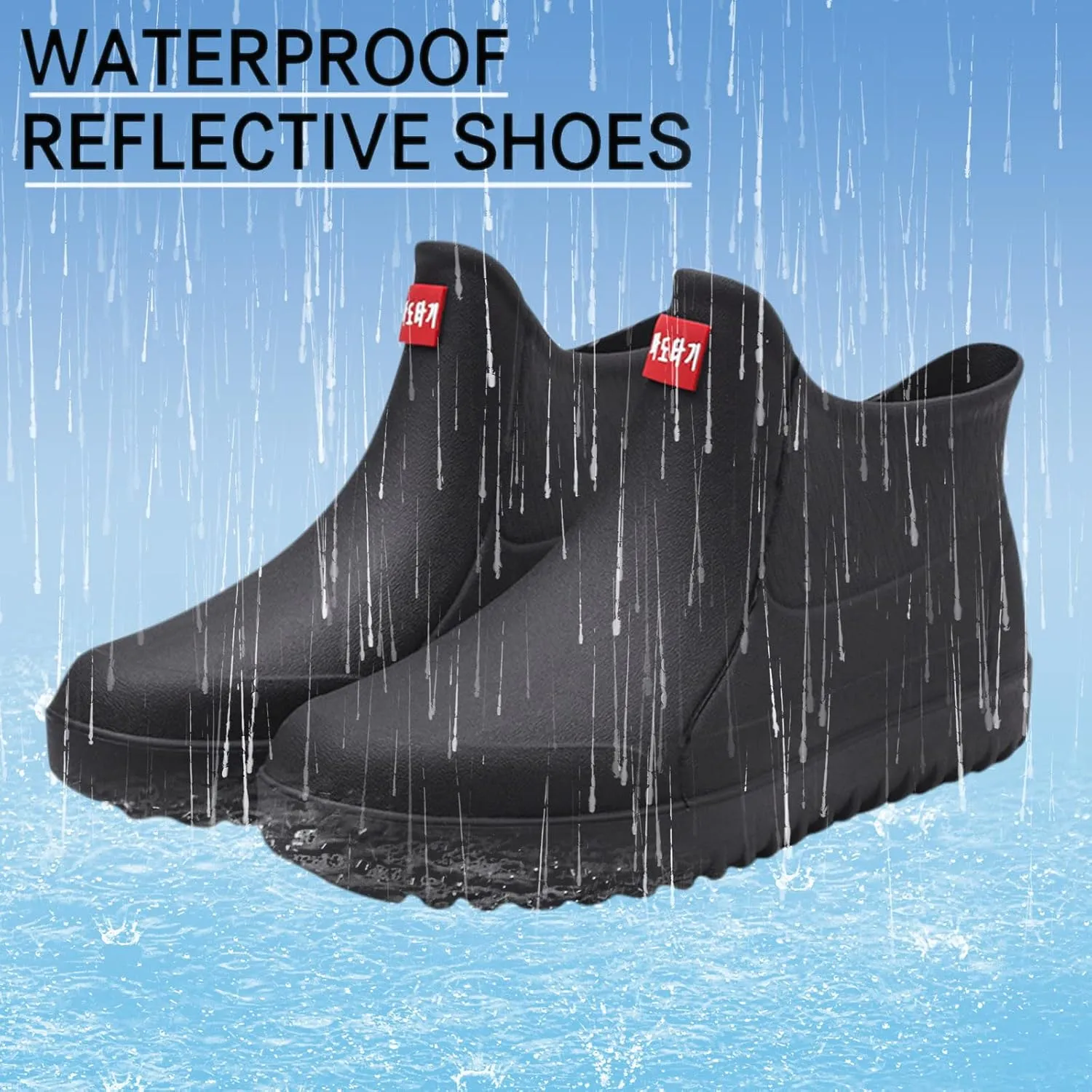 IWIHMIV Ankle Rain Boots for Women Rain Boots for Women Lightweight Waterproof Rubber Boots Women's Comfort Non-Slip Outdoor Rain Boots