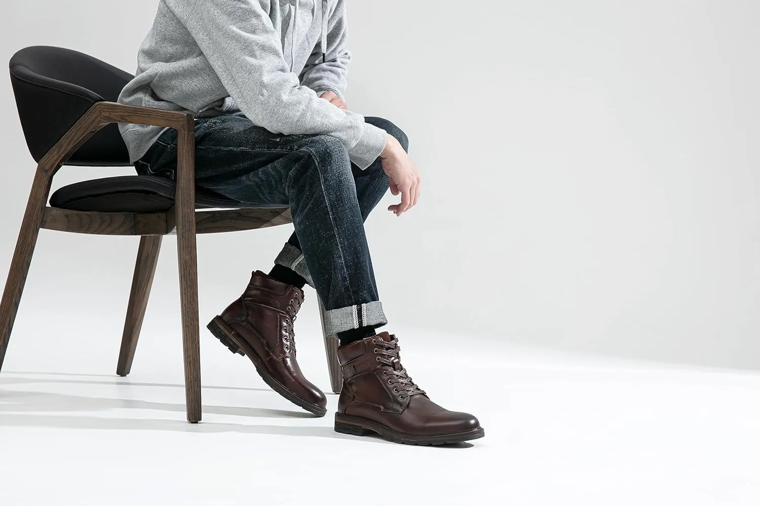 Jousen Mens Boots Casual Leather Boots for Men Chukka Fashion Men's Dress Boots