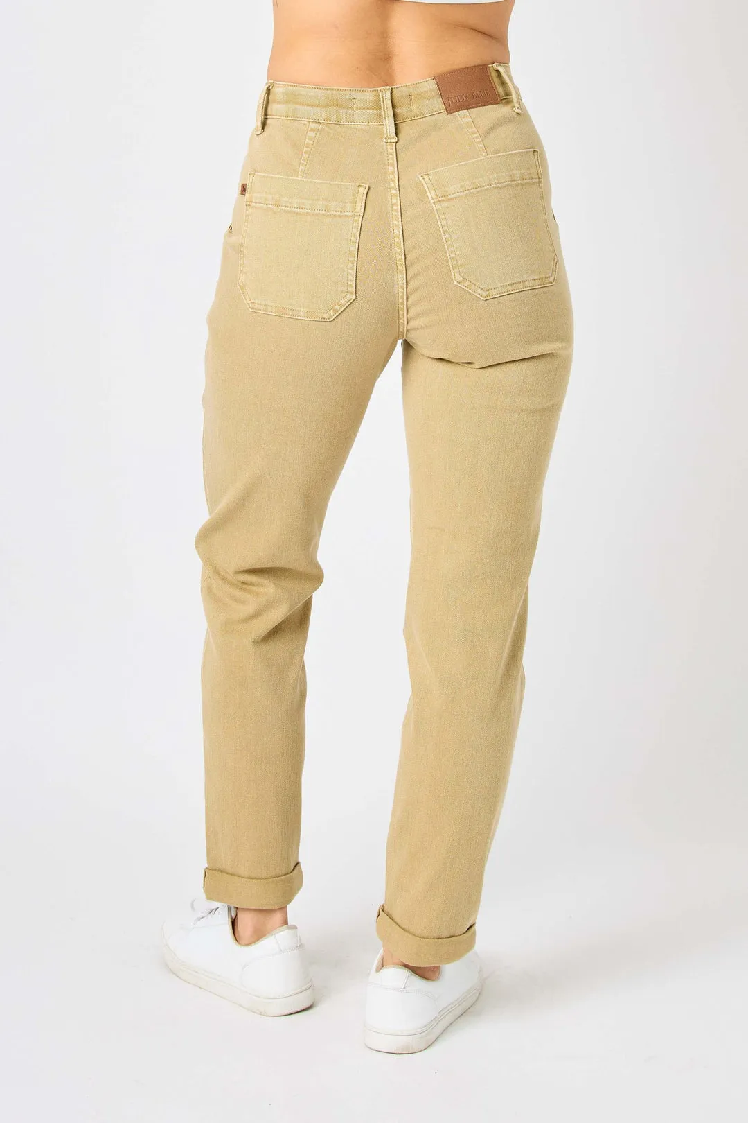 Judy Blue  High Waist Khaki Garment Dyed Cuffed Jogger  | Stuffology Boutique