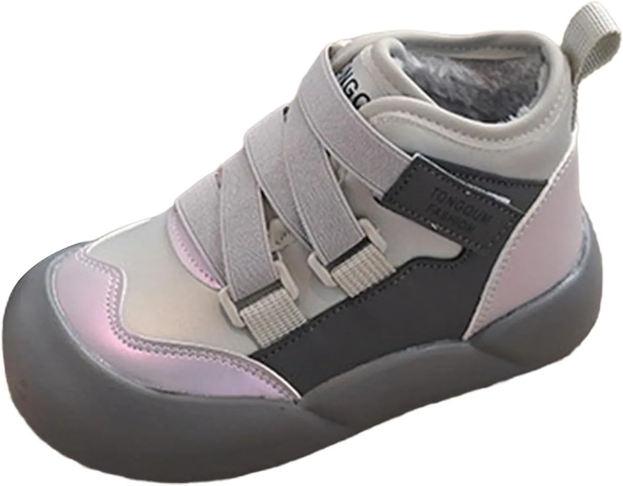 Kids Unisex Winter Booties Sneakers Cozy Fleece Warm Snow Boots Non-Slip Plush Faux Fr Outdoor Walking Shoes
