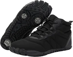 Kubbon Womens Mens Snow Boots Winter Shoes Slip On Warm Zero Drop Snow Boot Soft Cozy Fur Lined Waterproof Sneakers Wide Toe Box Zero Drop Ankle Booties Outdoor Hiking Sneakers