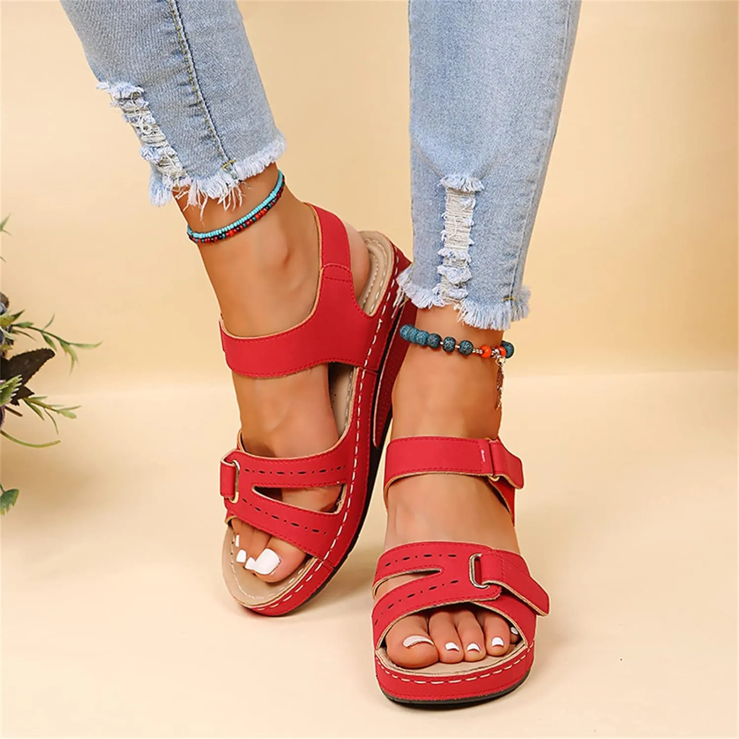 Ladmiple Orthopedic Sandals For Women Dressy Summer Arch Support Slides for Plantar Fasciitis Comfort Orthotic Flip Flops
