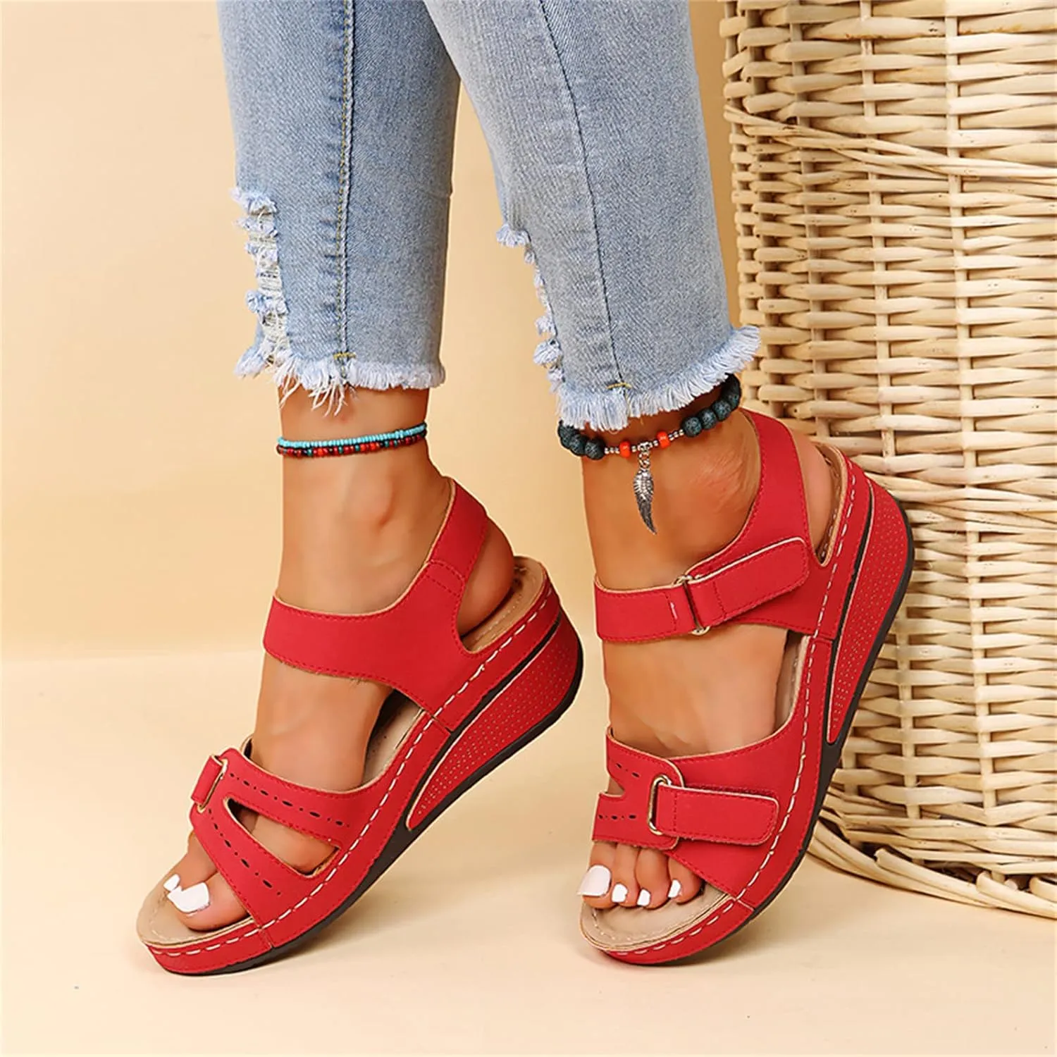 Ladmiple Orthopedic Sandals For Women Dressy Summer Arch Support Slides for Plantar Fasciitis Comfort Orthotic Flip Flops
