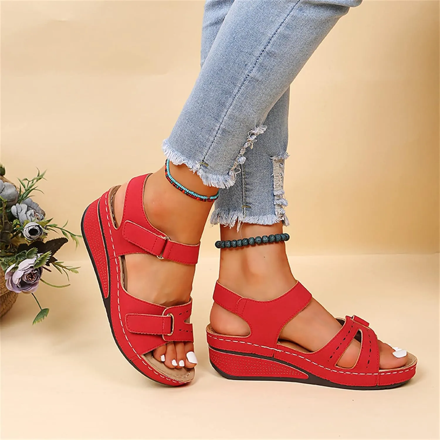 Ladmiple Orthopedic Sandals For Women Dressy Summer Arch Support Slides for Plantar Fasciitis Comfort Orthotic Flip Flops
