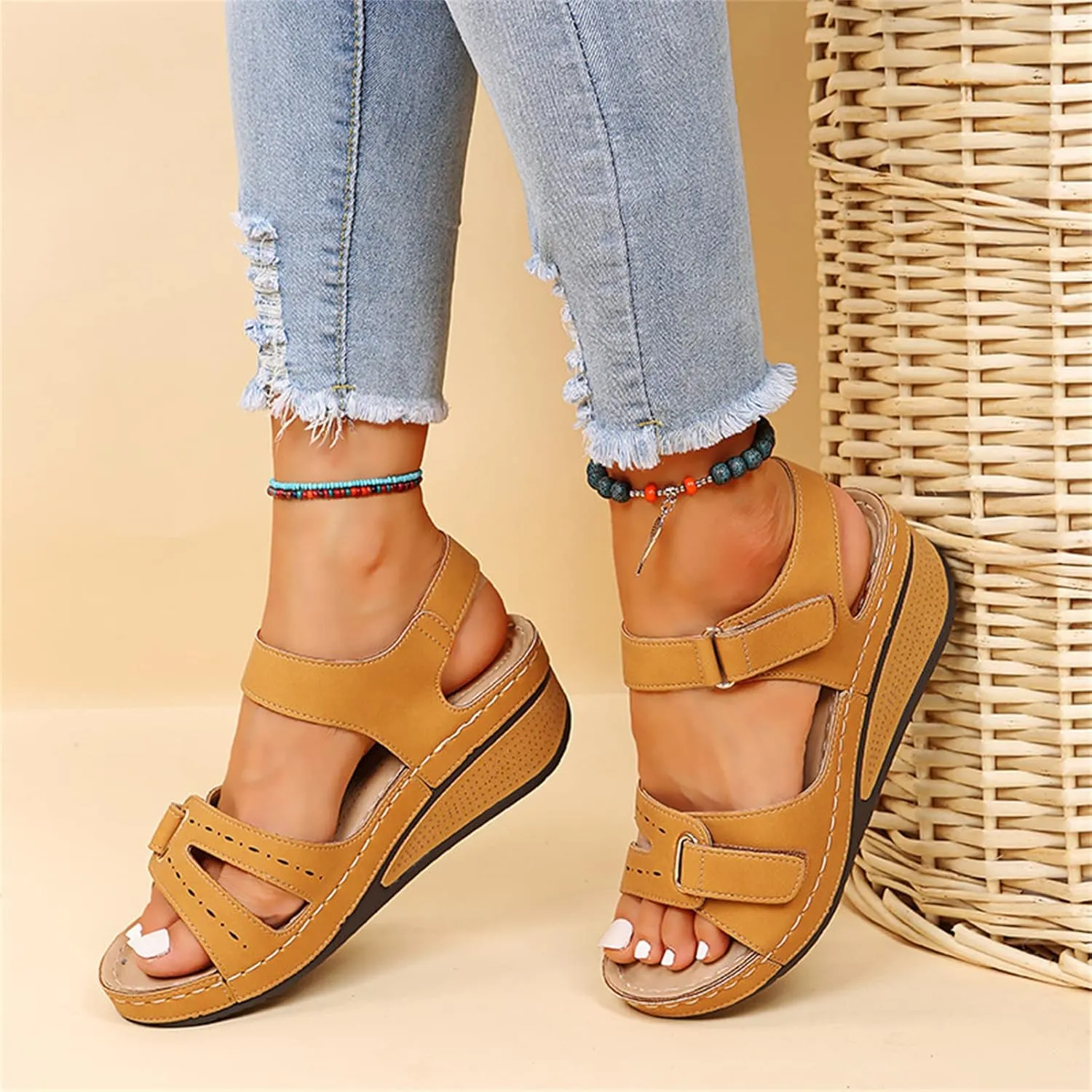 Ladmiple Orthopedic Sandals For Women Plantar Fasciitis Arch Heel Support Dressy Summer Slip On Walking Orthotic Flip Flops