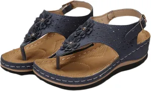 Ladmiple Sandals Women Dressy Comfortable Flat Orthopedic Walking Slides Slipper Summer Orthotic Flip Flops with Arch Support