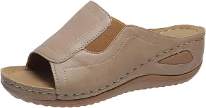 Ladmiple Sandals Women Dressy Summer Flat Comfortable Walking Orthotic Slides Open Toe Arch Support Orthopedic Flip Flops