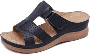 Ladmiple Sandals Women Dressy Summer Flat Flip Flops Arch Support Orthopedic Slides Orthotic Slippers for Plantar Fasciitis