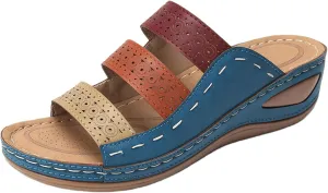 Ladmiple Sandals Women Fashion Flat Comfortable Walking Orthopedic Flip Flops Arch Support Dressy Summer Orthotic Slides