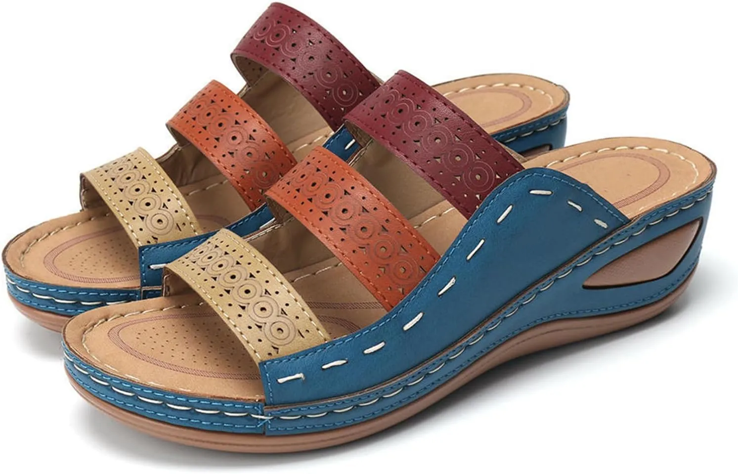 Ladmiple Sandals Women Fashion Flat Comfortable Walking Orthopedic Flip Flops Arch Support Dressy Summer Orthotic Slides