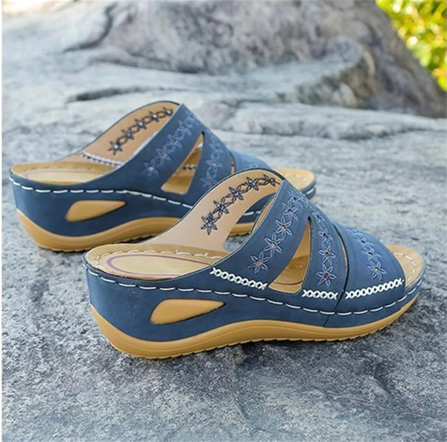 Ladmiple Sandals Women Fashion Flat Fashion Orthotic Slides Orthopedic Flip Flops Slipper With Plantar Fasciitis Arch Support
