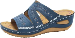Ladmiple Sandals Women Fashion Flat Fashion Orthotic Slides Orthopedic Flip Flops Slipper With Plantar Fasciitis Arch Support