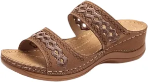 Ladmiple Womens Sandals Comfortable Dressy Slip On Fashion Orthotic Slides Athletic Orthopedic Slippers With Arch Support