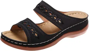 Ladmiple Womens Sandals Comfortable Slides Orthopedic Slippers Arch Support Orthotic Flip Flops Walking Dressy Summer Shoes