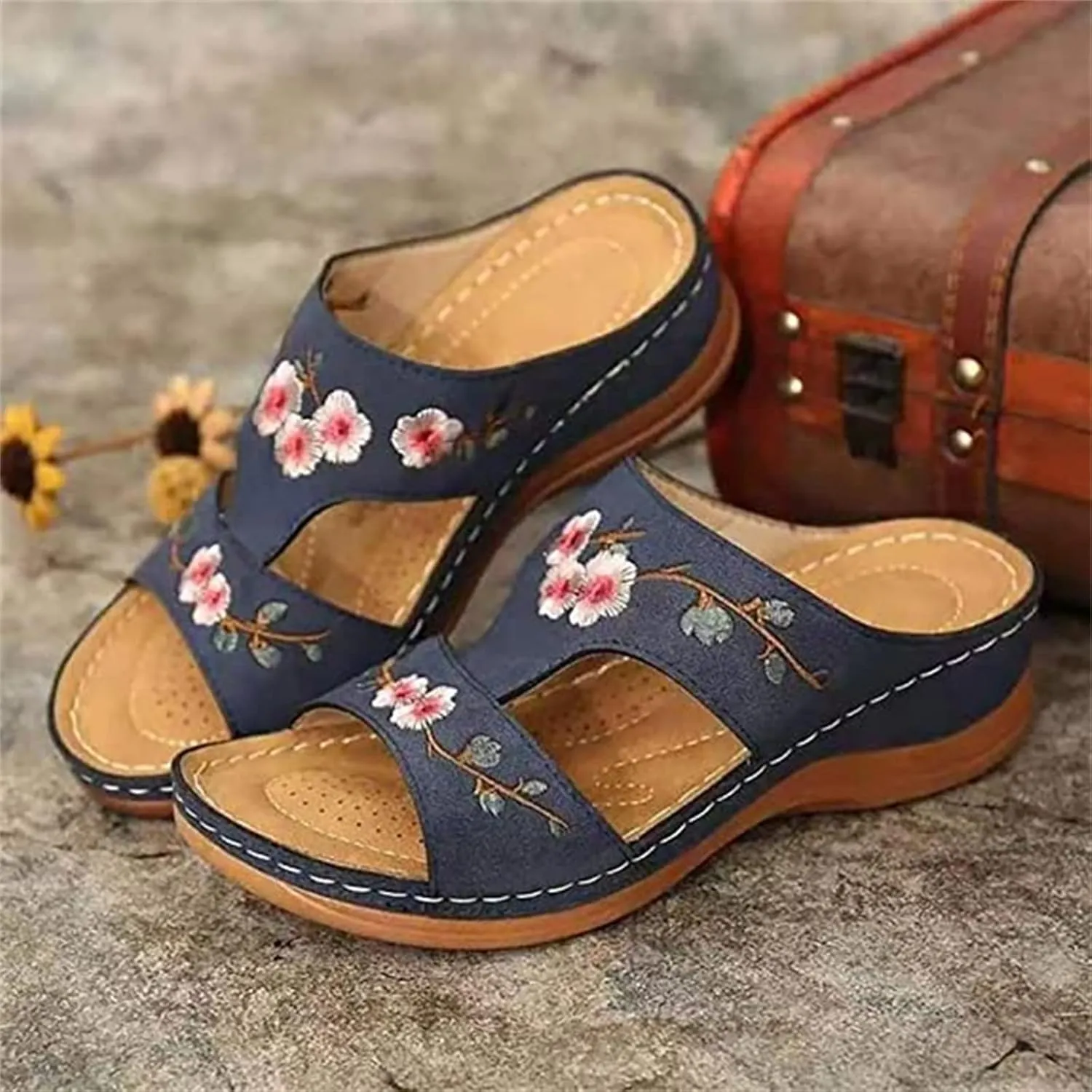 Ladmiple Womens Sandals With Arch Support Walking Orthopedic Sandals Dressy Summer Comfortable Orthotic Flip Flops Slides