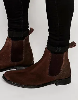 Lambretta Chelsea Boots in brown suede