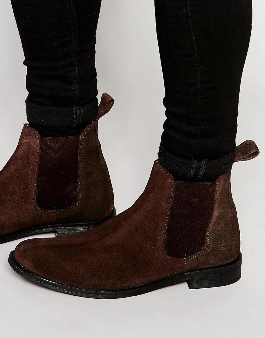 Lambretta Chelsea Boots in brown suede