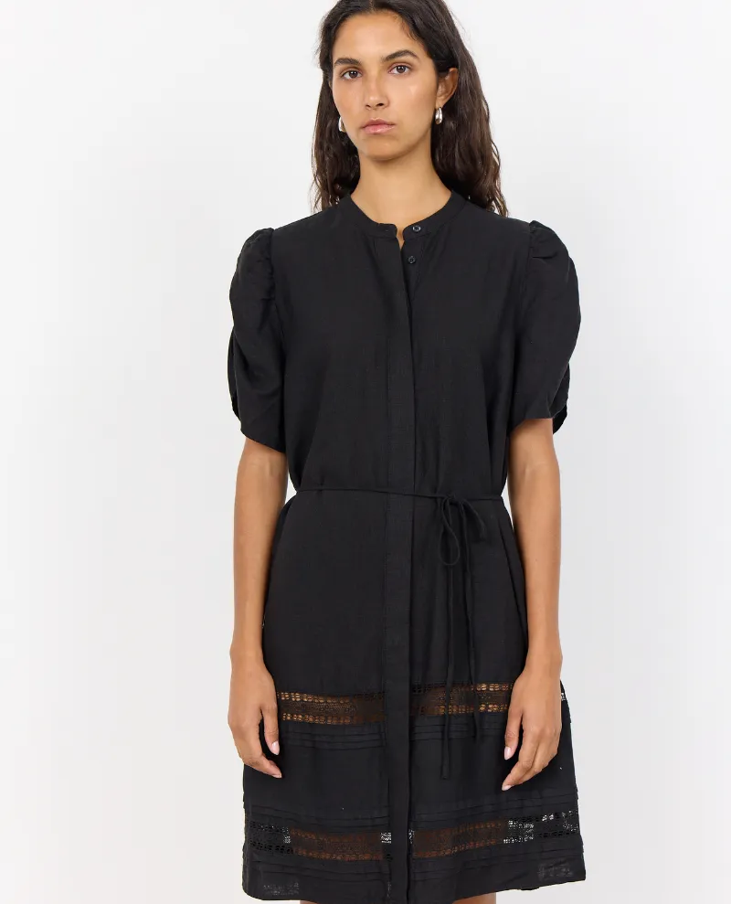 Levete Room Naja Black Linen Dress