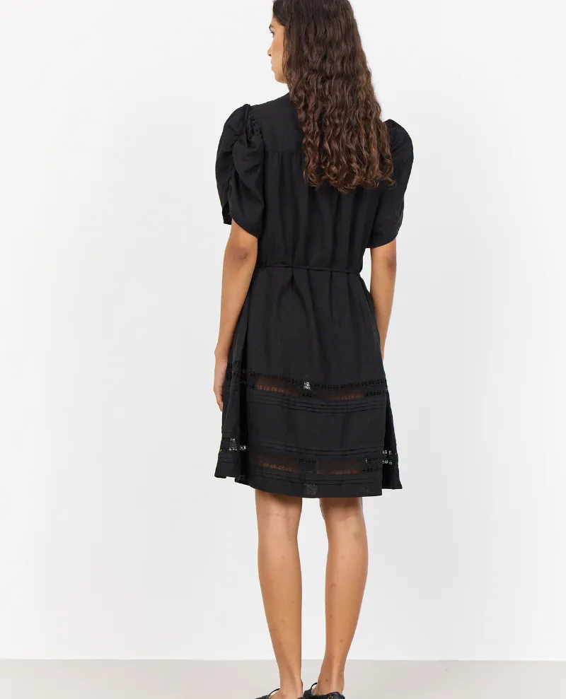 Levete Room Naja Black Linen Dress