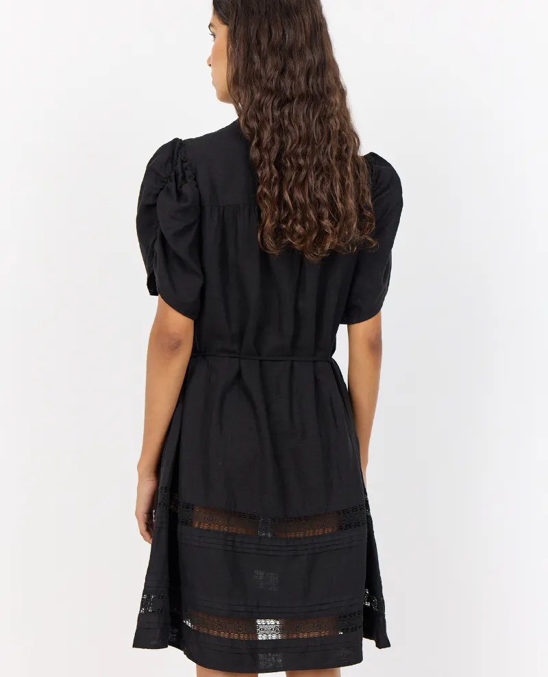Levete Room Naja Black Linen Dress