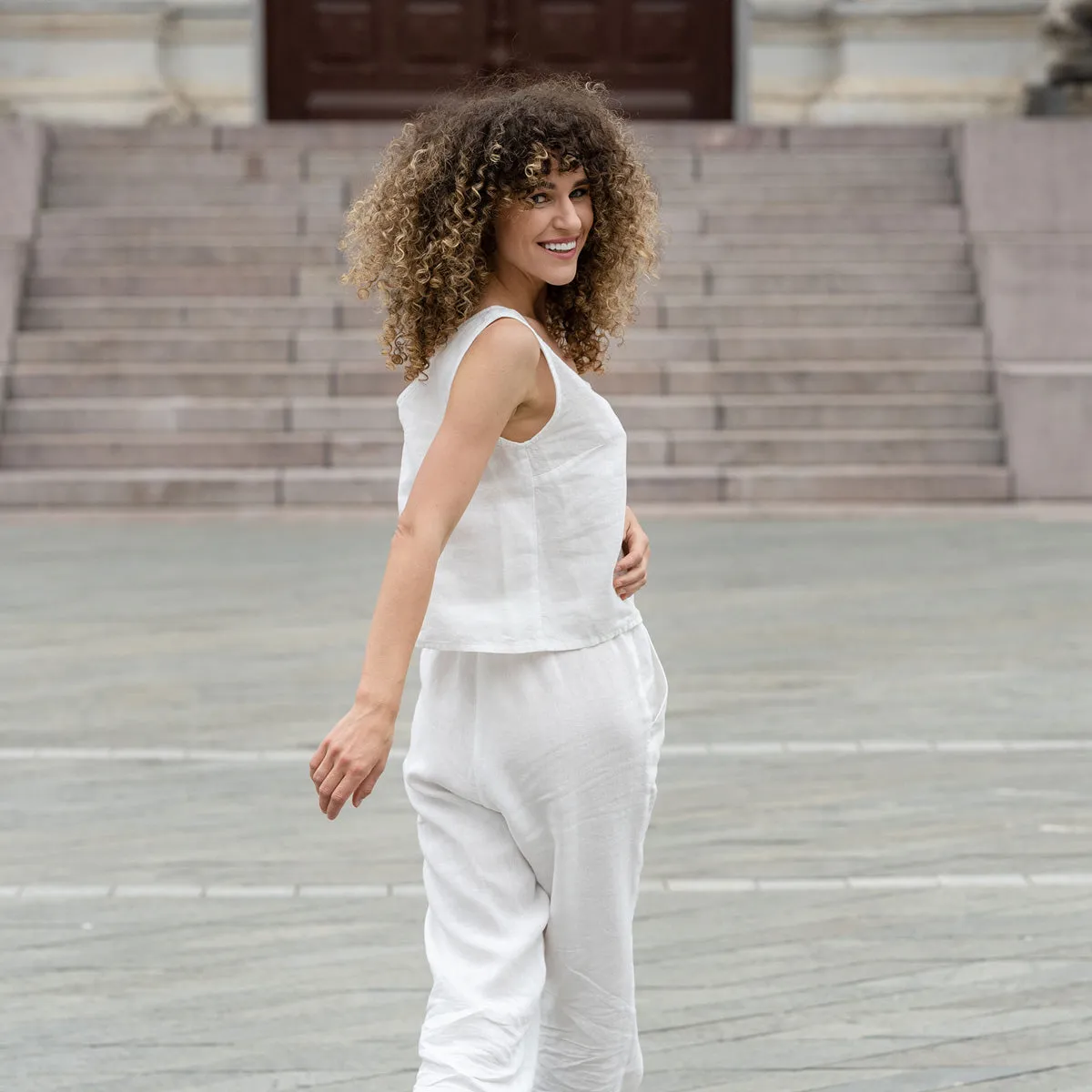 Linen Pants Dakota Pure White