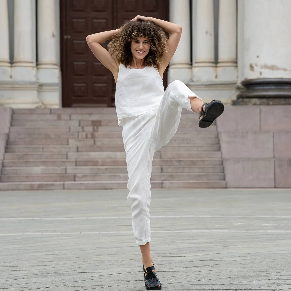 Linen Pants Dakota Pure White