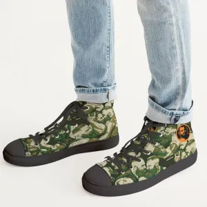 Love, Not War, Men's Hightop Canvas Sneakers - Black