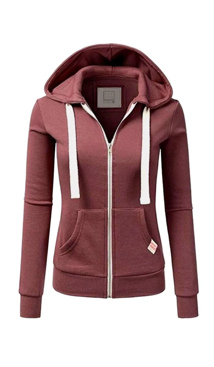 Luexco Women's Hoodie Sweatshirt Solid Long Sleeve