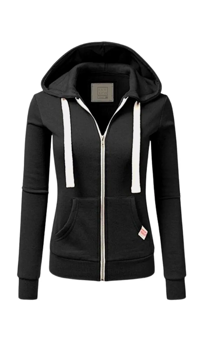 Luexco Women's Hoodie Sweatshirt Solid Long Sleeve