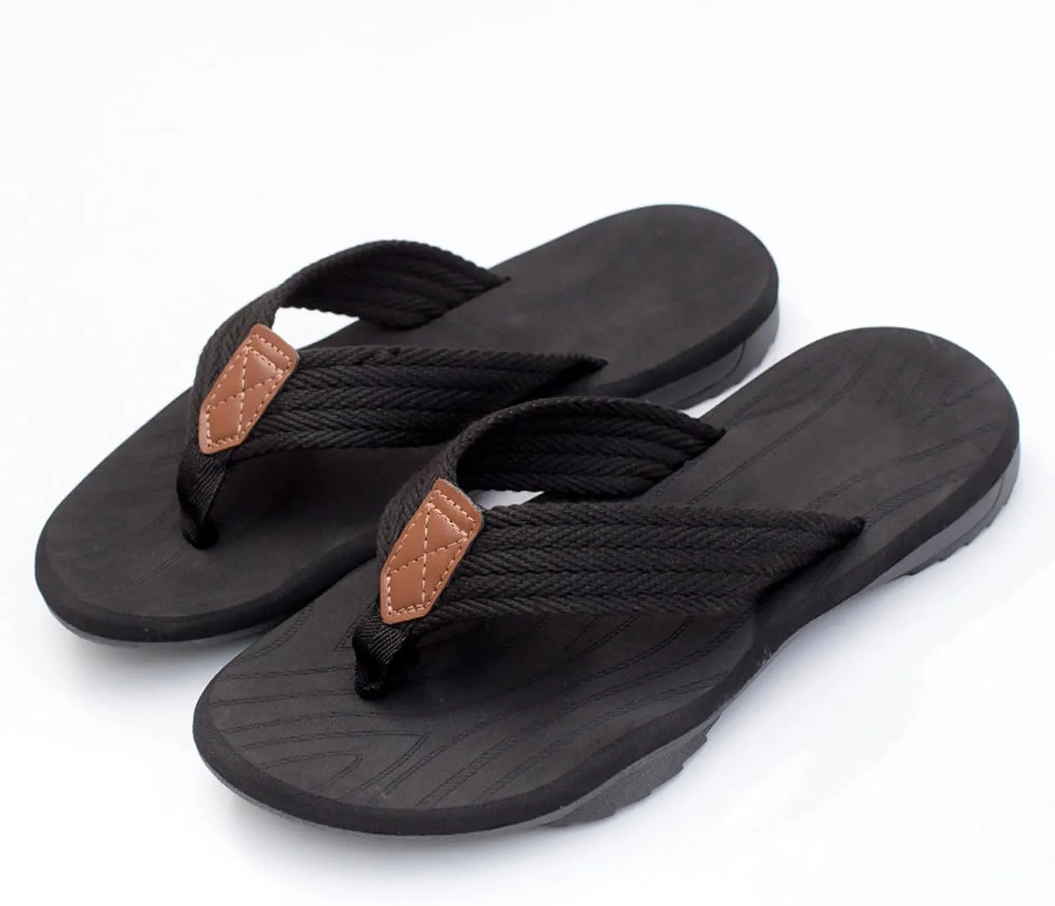 Men Summer Casual Outside Wear Beach Non Slip Breathable Flip Flops Toes Big Size Robe Set for Men with Slipper