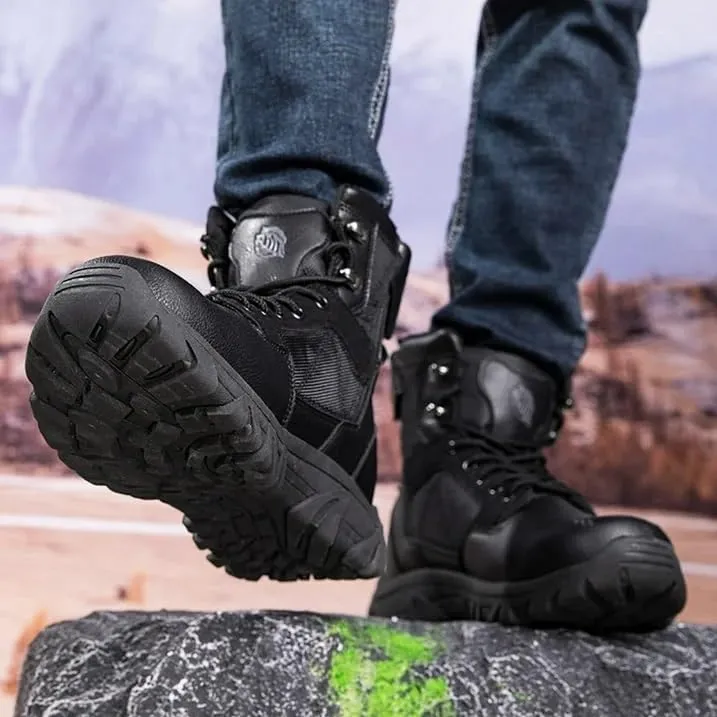 Men's Ankle High Waterproof Hiking Boots Outdoor Lightweight Work Boots
