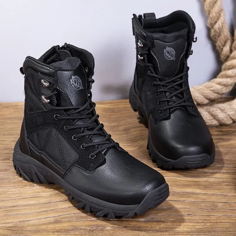 Men's Ankle High Waterproof Hiking Boots Outdoor Lightweight Work Boots