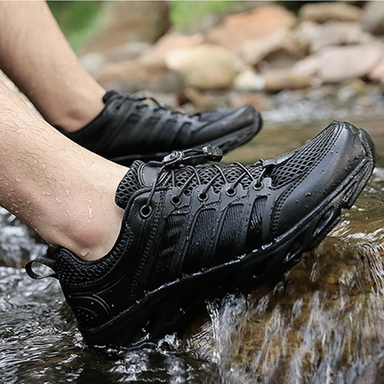 Men's Hiking Shoes Breathable Non-Slip Water Shoes Outdoors Walking Trekking Camping Sneakers