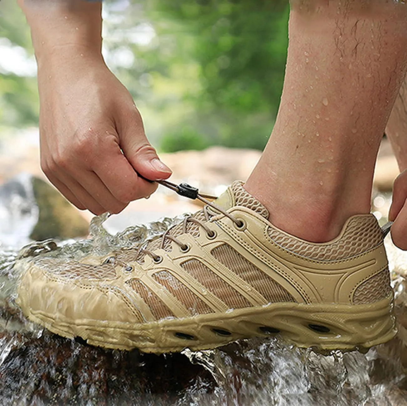 Men's Hiking Shoes Breathable Non-Slip Water Shoes Outdoors Walking Trekking Camping Sneakers