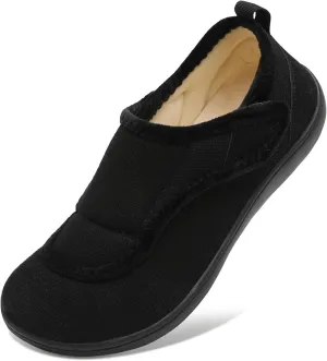 Mens Wide Slippers Comfy Diabetic Orthopedic Shoes Adjustable House Slippers Swollen Feet Walking Shoes