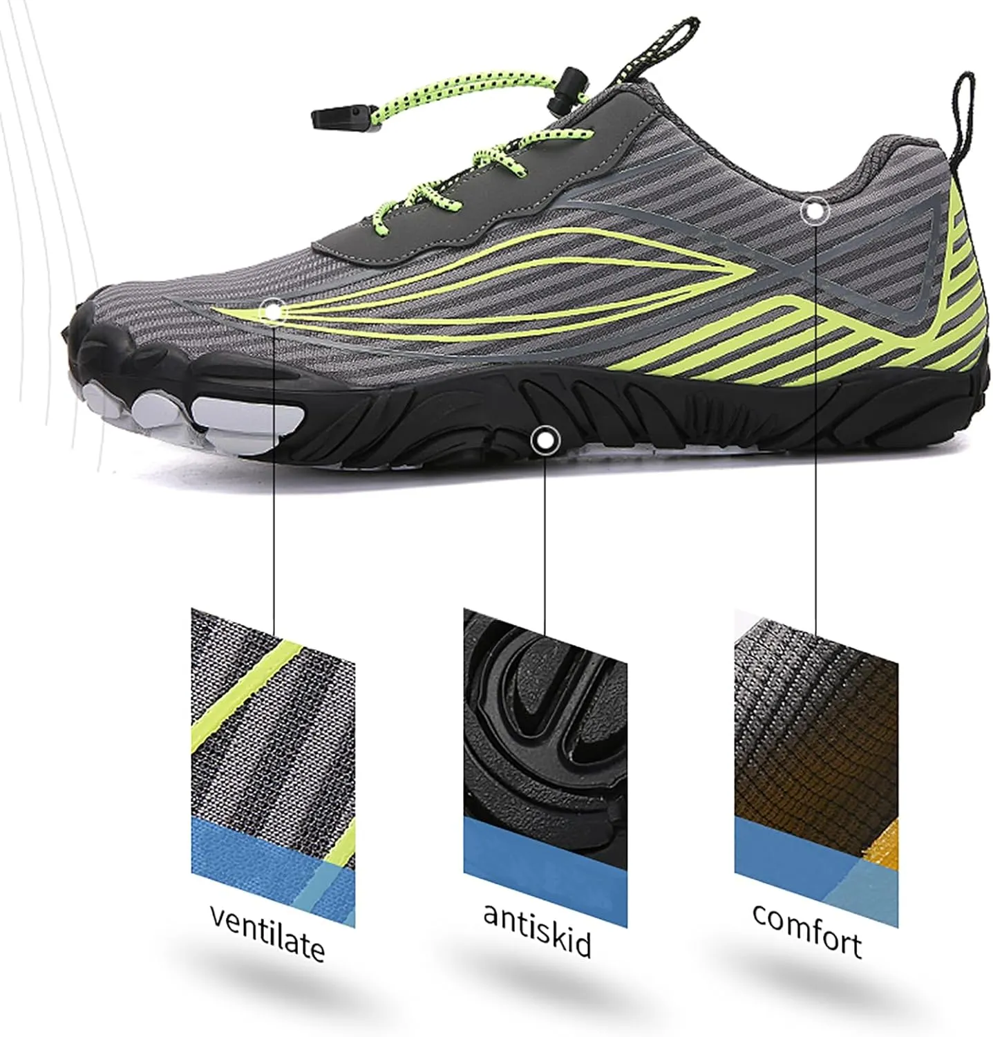 Mens Womens Barefoot Trail Running Shoes Wide Toe Box Zero Drop Cross-Trainer Walking