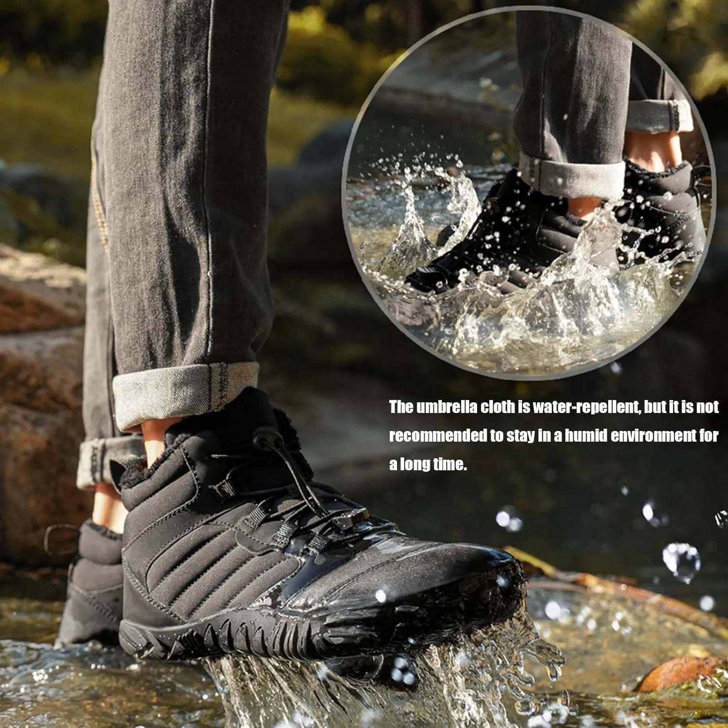 Men's Women's Winter Hiking Boots 2025 Slip On Warm Snow Boots Waterproof Wide Toe Ankle Booties Non Slip Hike Shoes Women for Hiking Walking Outdoor Unisex