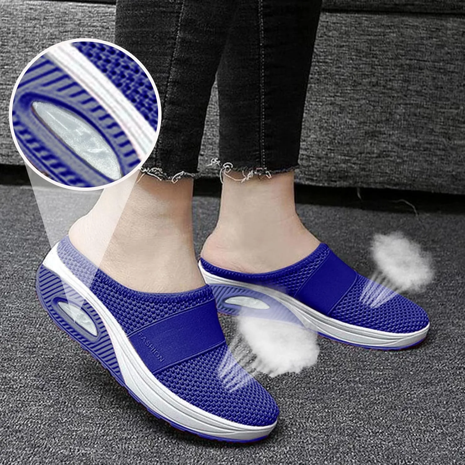 Mesh Sandals Women Casual Breathable Sneakers Fashion Slip on Walking Sandals Breathable Running Shoes