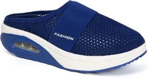 Mules for Women 2025 Breathable Comfort Wide Width Women's Air Cushion Slip On Walking Shoes Orthopedic Diabetic Walking Shoes Closed Toe Breathable Slippers Mesh Orthopedic Diabetic Walking Shoe