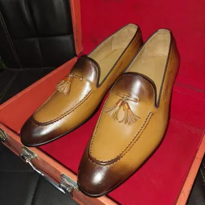 New Men's Handmade Formal Shoes Leather Slip On Stylish Loafer Moccasin Shoes