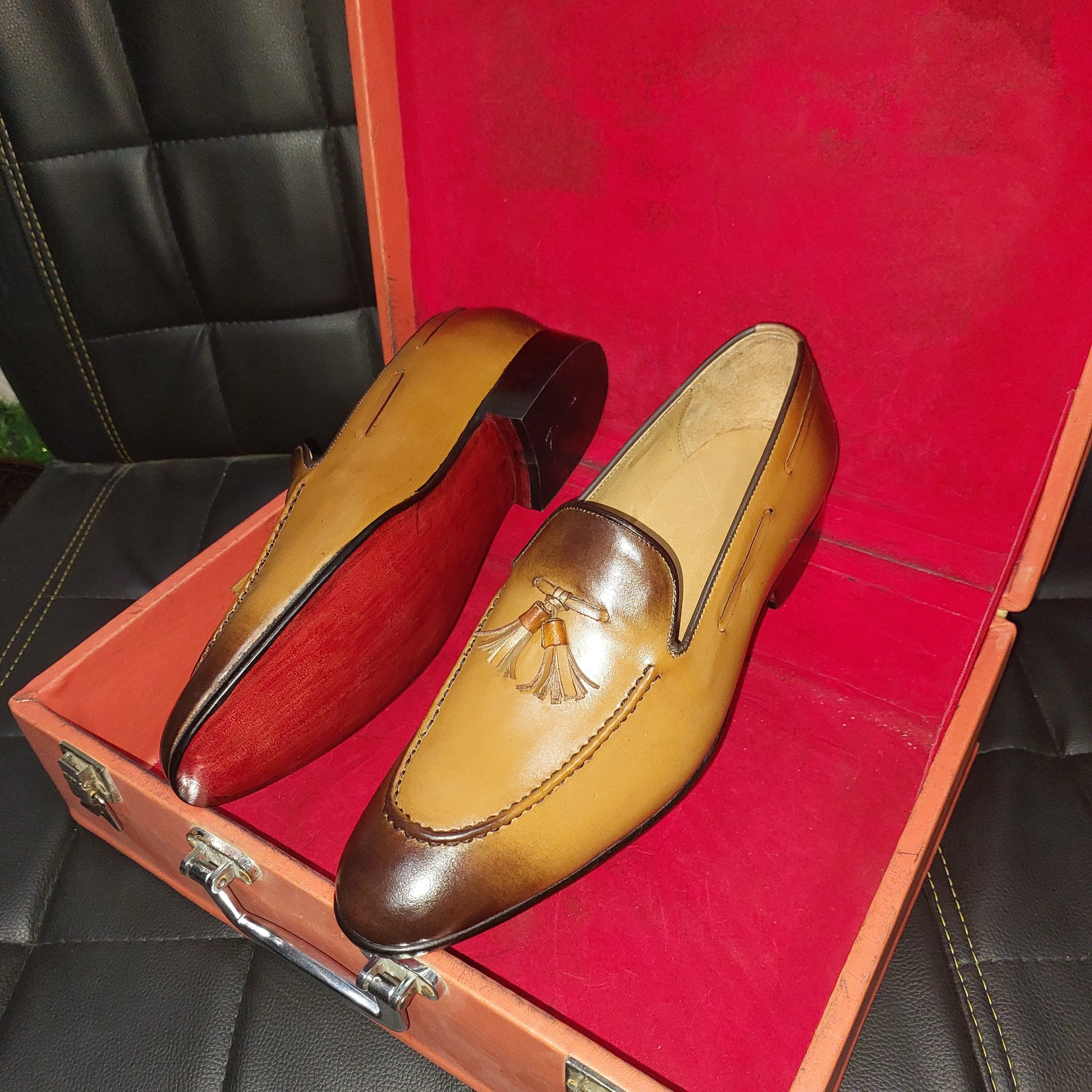 New Men's Handmade Formal Shoes Leather Slip On Stylish Loafer Moccasin Shoes